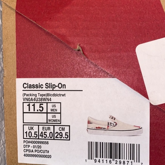 NIB Vans Classic Packing Tape Slip-ons size 11.5 - Picture 5 of 5